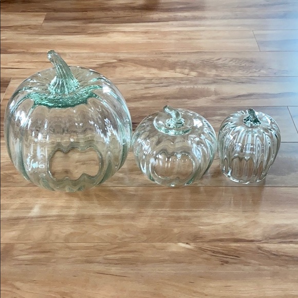 Pottery Barn Accents Pottery Barn Recycled Glass Small Pumpkin